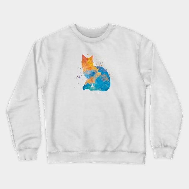 Pixie bob cat in watercolor Crewneck Sweatshirt by PaulrommerArt